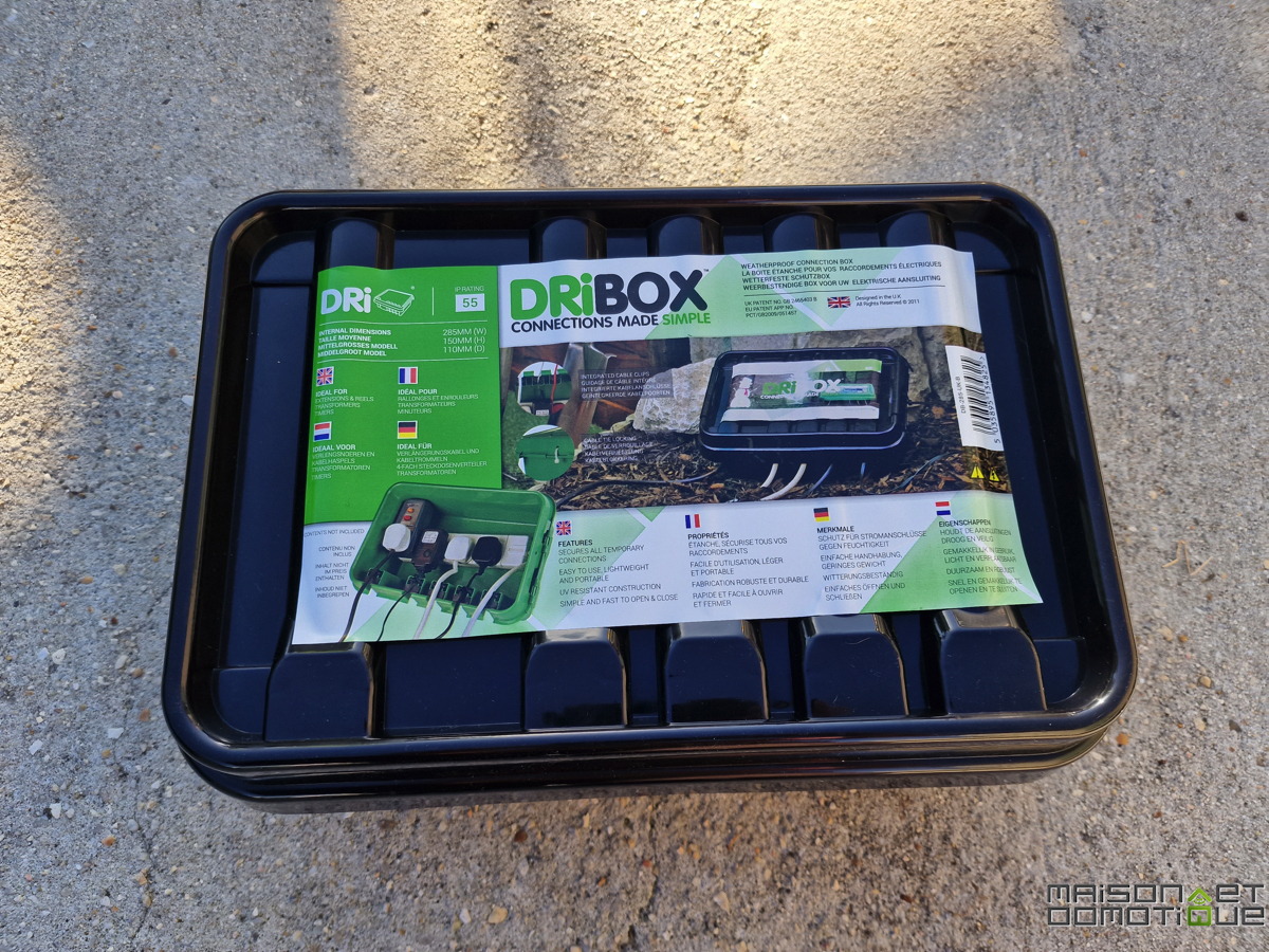 Boitier étanche DRIBOX pour connexions électriques en extérieur.